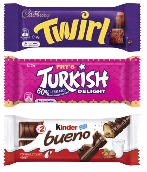 Cadbury Chocolate Bar 30g-55g or Kinder Bueno Bar 39g-43g