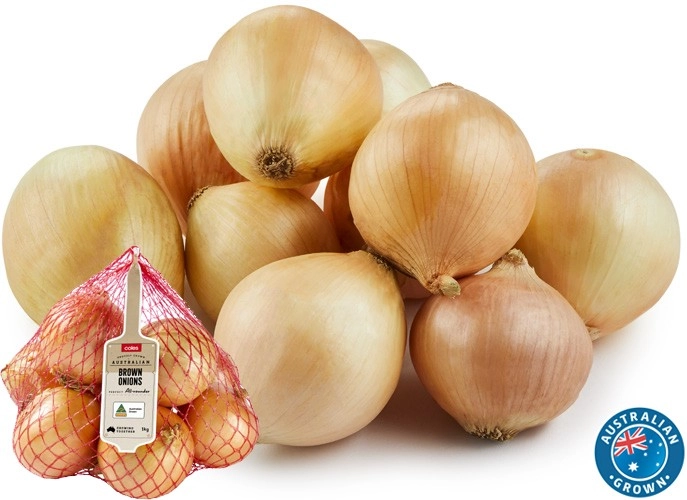 Coles Australian Brown Onions 1kg Bag