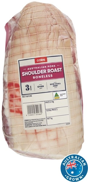 Coles Australian Pork Shoulder Roast Boneless