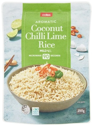 Coles Microwave Coconut Chilli & Lime Rice 250g