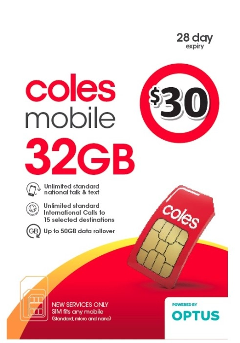 Coles Mobile $30 Prepaid SIM