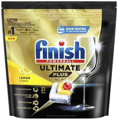 Finish Ultimate Plus All In 1 Lemon Dishwashing Tablets 31 Pack