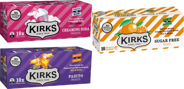 Kirks Soft Drink 10x375mL