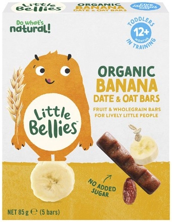 Little Belllies Organic Banana Date & Oat Bars 85g