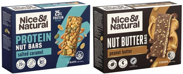 Nice & Natural Protein or Layered Bars 165g-175g