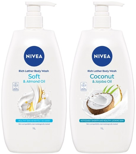 Nivea Shower Gel or Cream 1 Litre