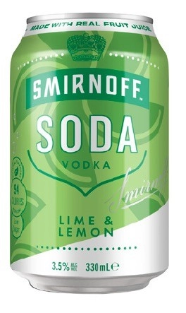 Smirnoff Soda Lemon Lime Cans 4x330mL