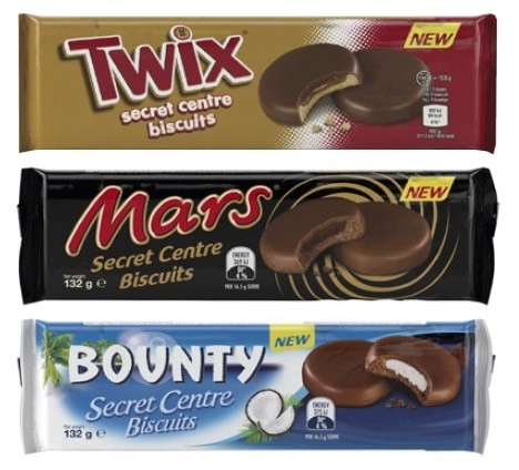 Twix, Mars or Bounty Biscuits 132g