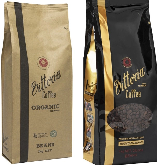 Vittoria Mountain Grown or Organic Espresso Coffee Beans 1kg