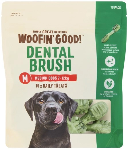 Woofin' Good Dog Treats Dental Brush 5 Pack or 10 Pack