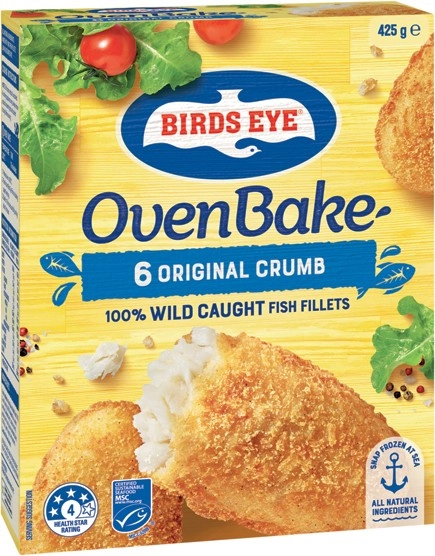 Birds Eye Oven Bake Fish Fillets 425g Selected Varieties