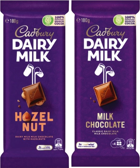 Cadbury Chocolate Blocks 160-190g Selected Varieties