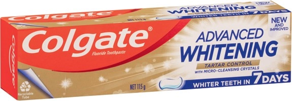 Colgate Advanced Whitening Toothpaste 115g Selected Varieties