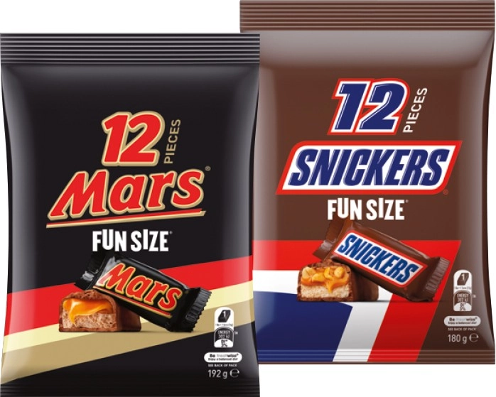 Mars or Snickers Fun Size Pack 180-192g Selected Varieties