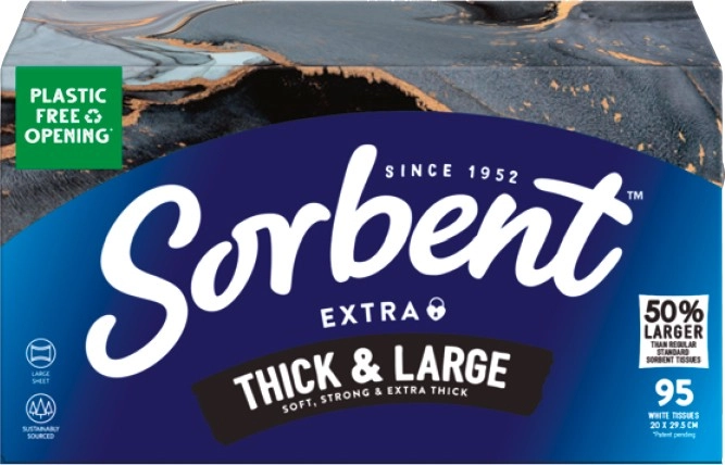 Sorbent Thick & Large Tissues 95 Pack Selected Varieties