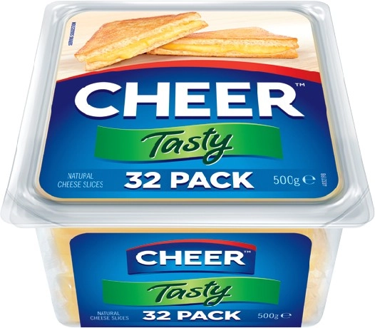 Cheer Cheese Slices 32 Pack Selected Varieties