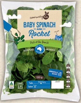 Community Co Baby Spinach & Rocket 120g