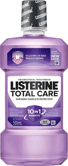 Listerine Total Care Antibacterial Mouthwash 500mL Selected Varieties