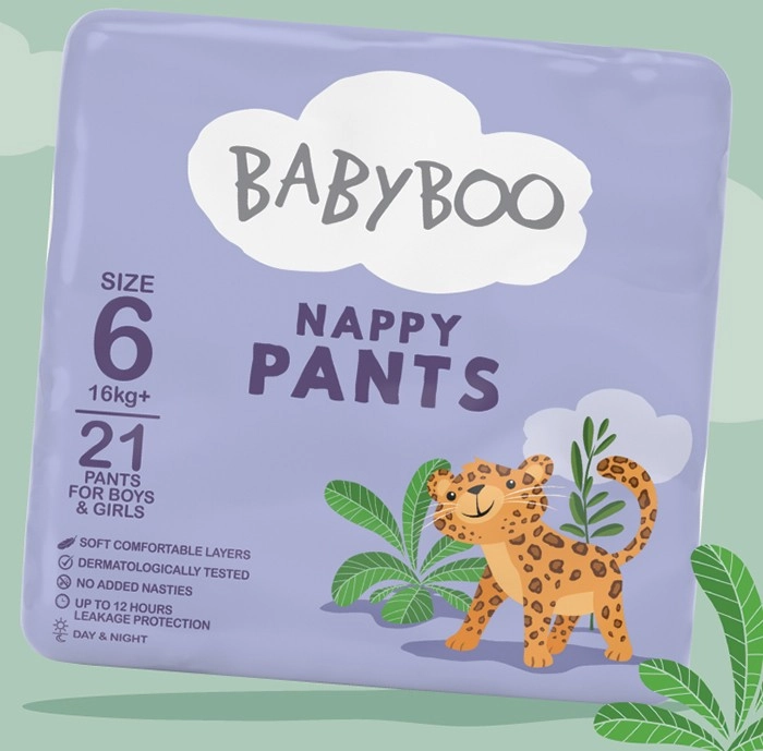 NEW BabyBoo Nappy Pants Size 6 21 Pack