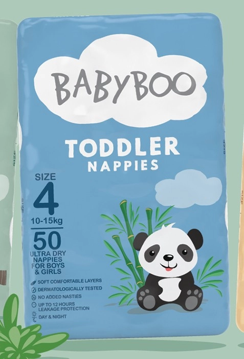 NEW BabyBoo Toddler Nappies Size 4 50 Pack