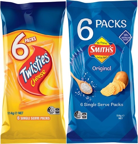 Smith's, Twisties, Parker's, Cheetos, Doritos, Popcorners, Sunbites Grain Waves Multipack Chips 5-6 Pack Selected Varieties