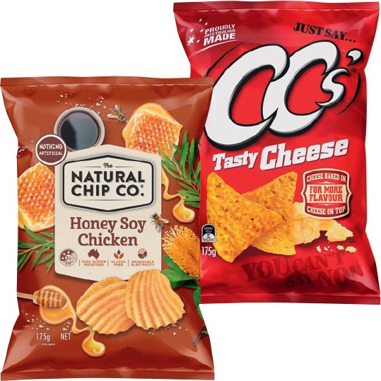 The Natural Chip Co. Chips, CC's Corn Chips or Cornados 110-175g Selected Varieties