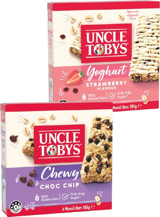 Uncle Tobys Muesli Bars 6 Pack Selected Varieties