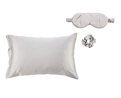 Silk Pillowcase, Eye Mask and Scrunchie Set