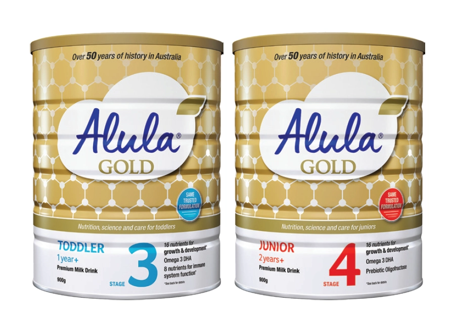 Alula Gold Stage 3 Toddler Milk Drink 1 Year+ or 4 Junior Milk Drink 2 Years+ 900g