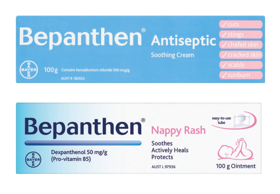 Bepanthen Antiseptic Soothing Cream or Nappy Rash Ointment 100g