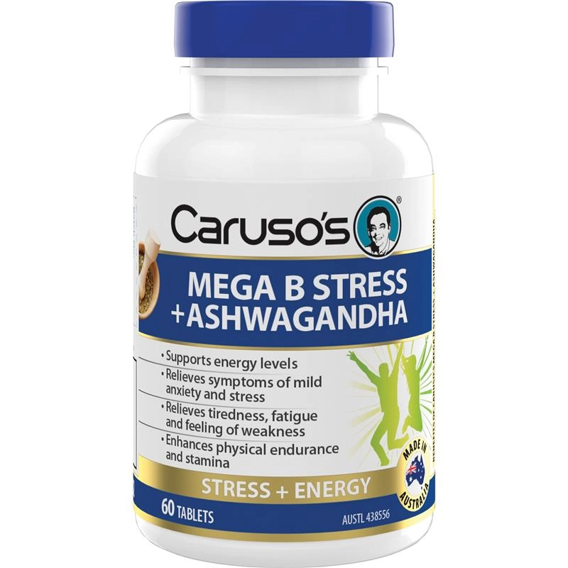 Caruso’s Mega B Stress + Ashwagandha 60 Tablets