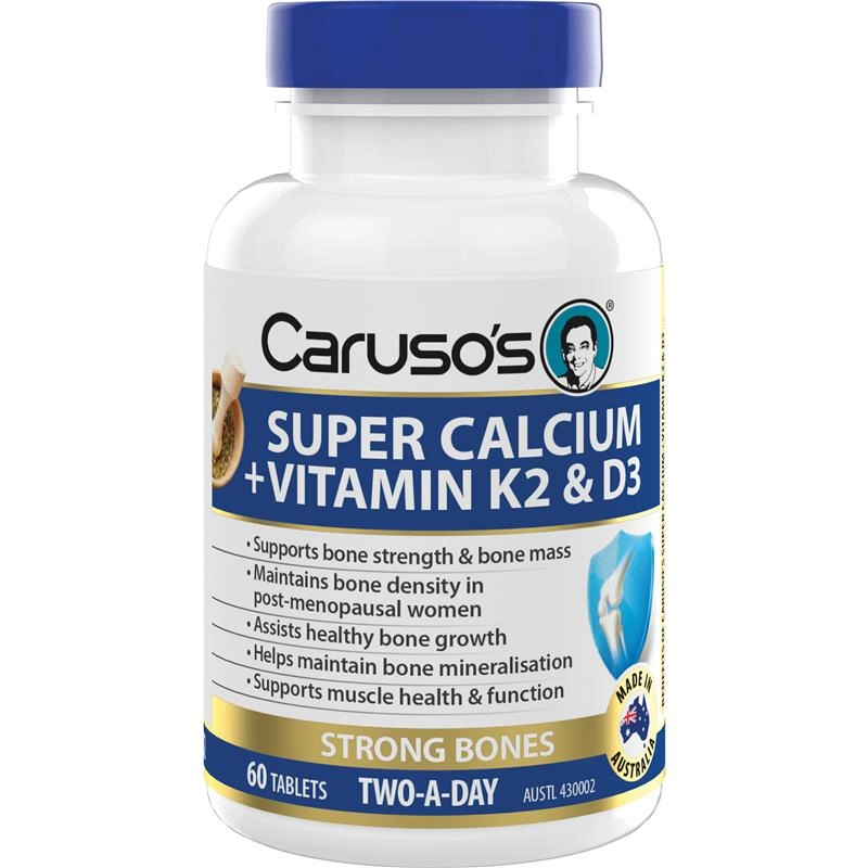 Caruso’s Super Calcium + Vitamin K2 & D3 60 Tablets