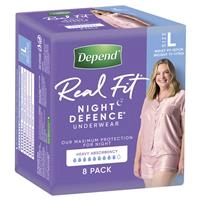 Depend Underwear Realfit Night Defence Female Large 8 Pack