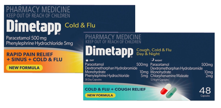 Dimetapp Cold & Flu 48 Tablets or Cough, Cold & Flu Day & Night 48 Capsules