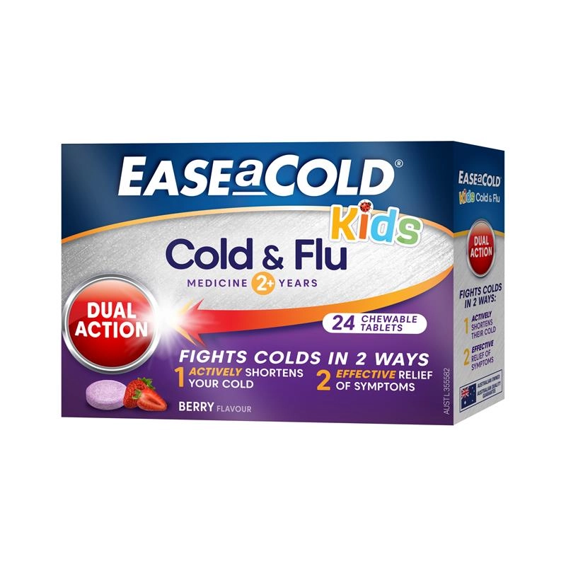 Ease a Cold & Flu Kids Berry 24 Chewable Tablets