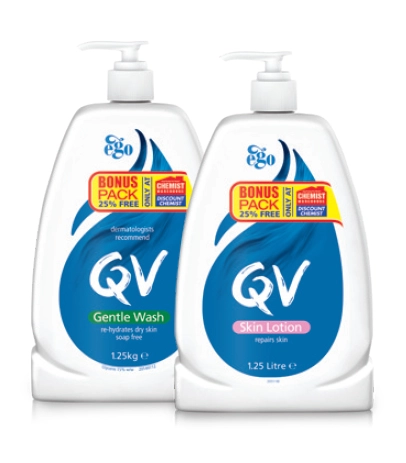 Ego QV Gentle Wash 1.25kg or Skin Lotion 1.25 Litre