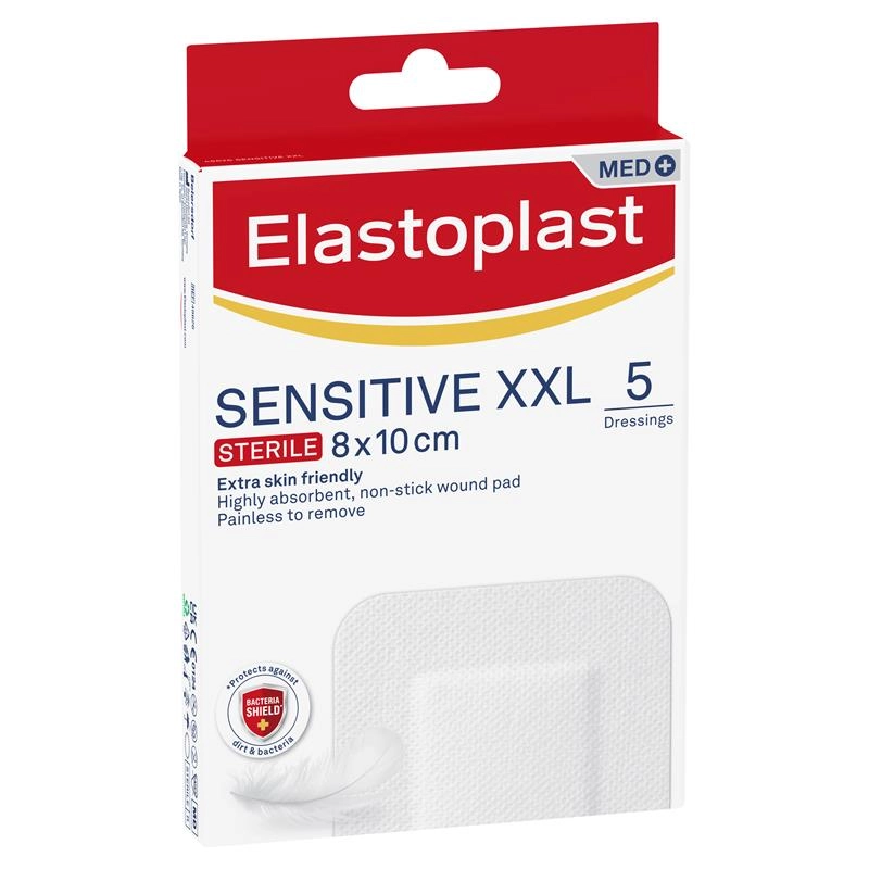 Elastoplast Sensitive Dressing XXL 8x10cm 5 Dressings