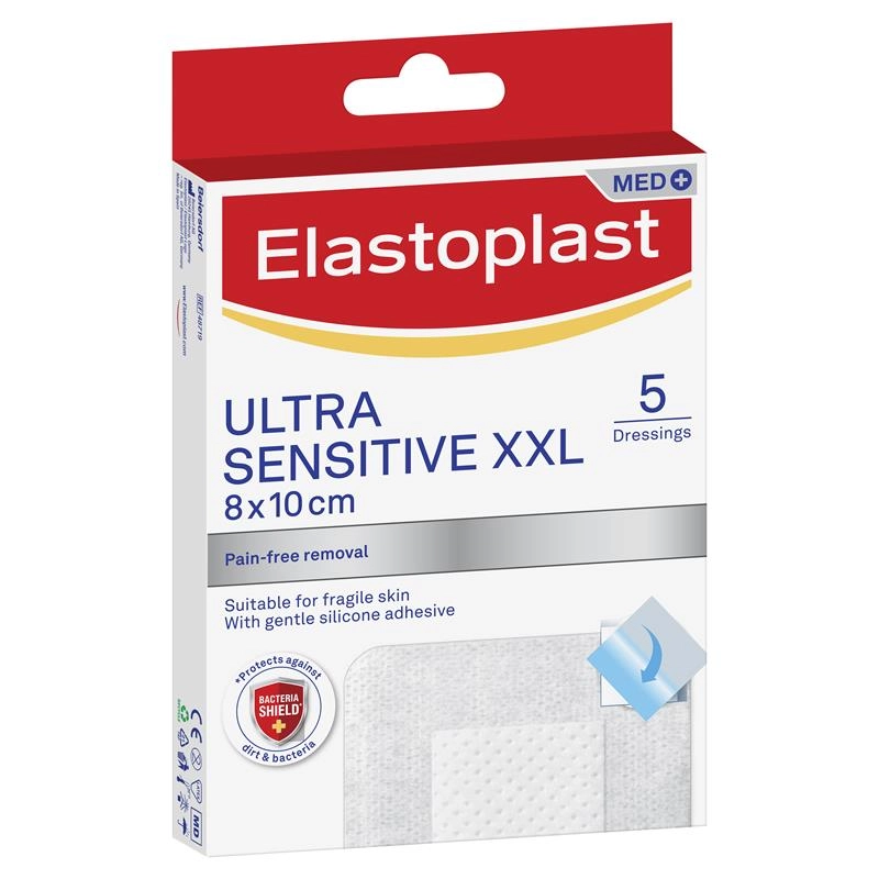 Elastoplast Ultra Sensitive Dressing XXL 8x10cm 5 Dressings