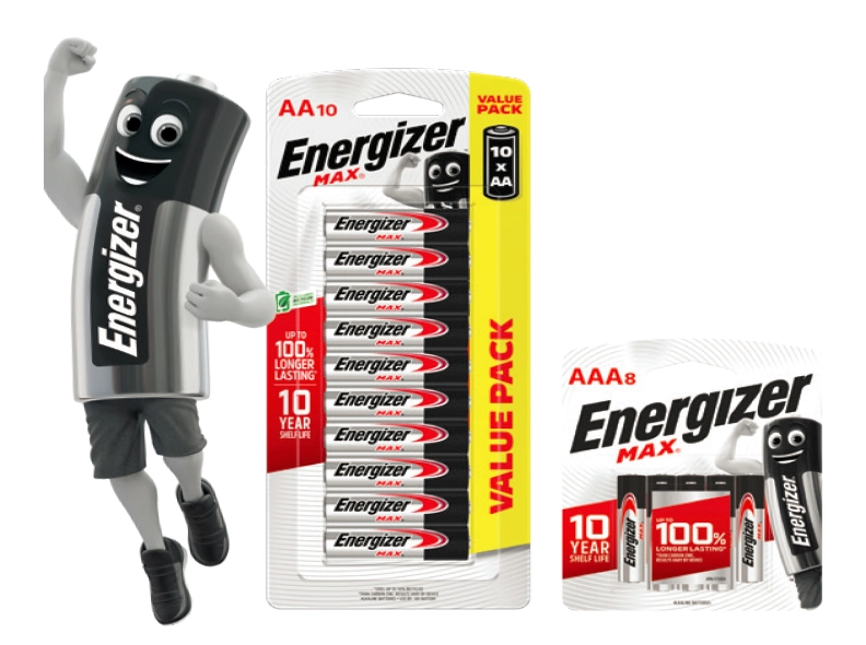 Energizer Max AA 10 or AAA 8 Pack