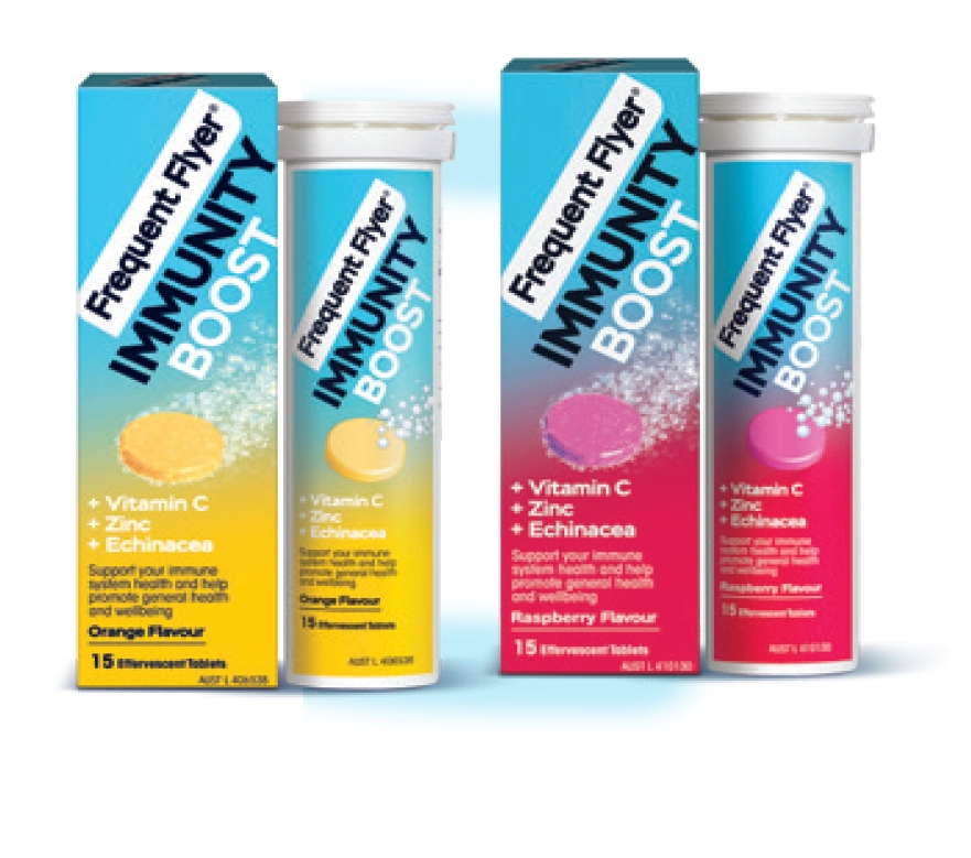 Frequent Flyer Immunity Boost Orange or Raspberry 15 Effervescent Tablets