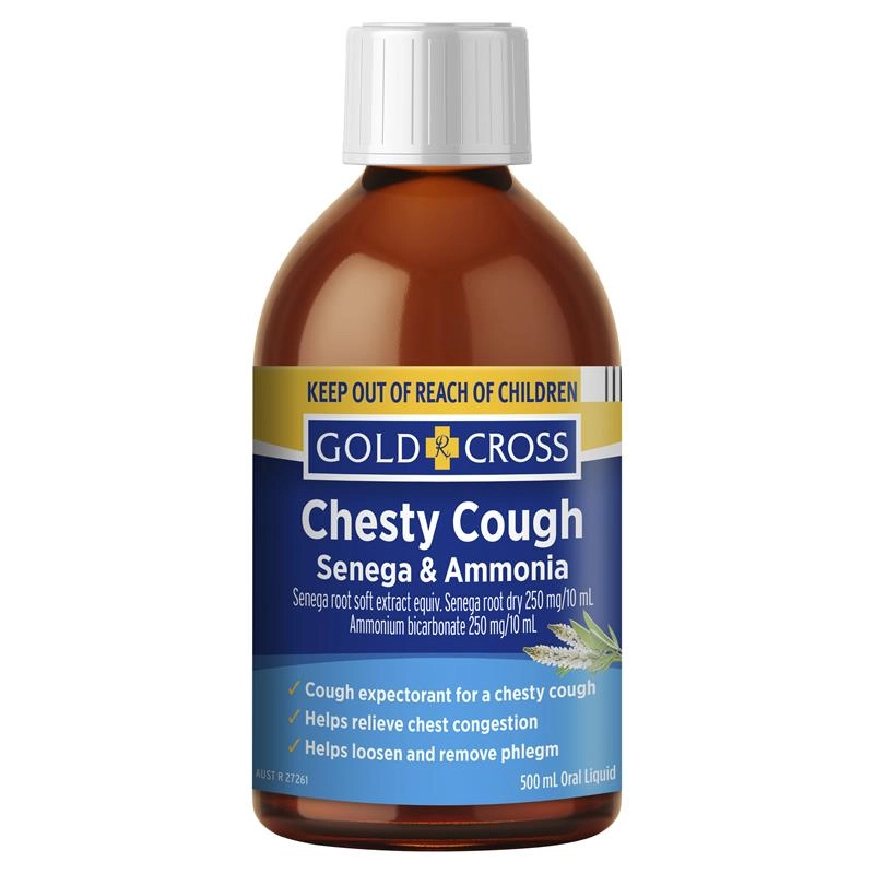 Gold Cross Chesty Cough Senega & Ammonia Mixture 500ml