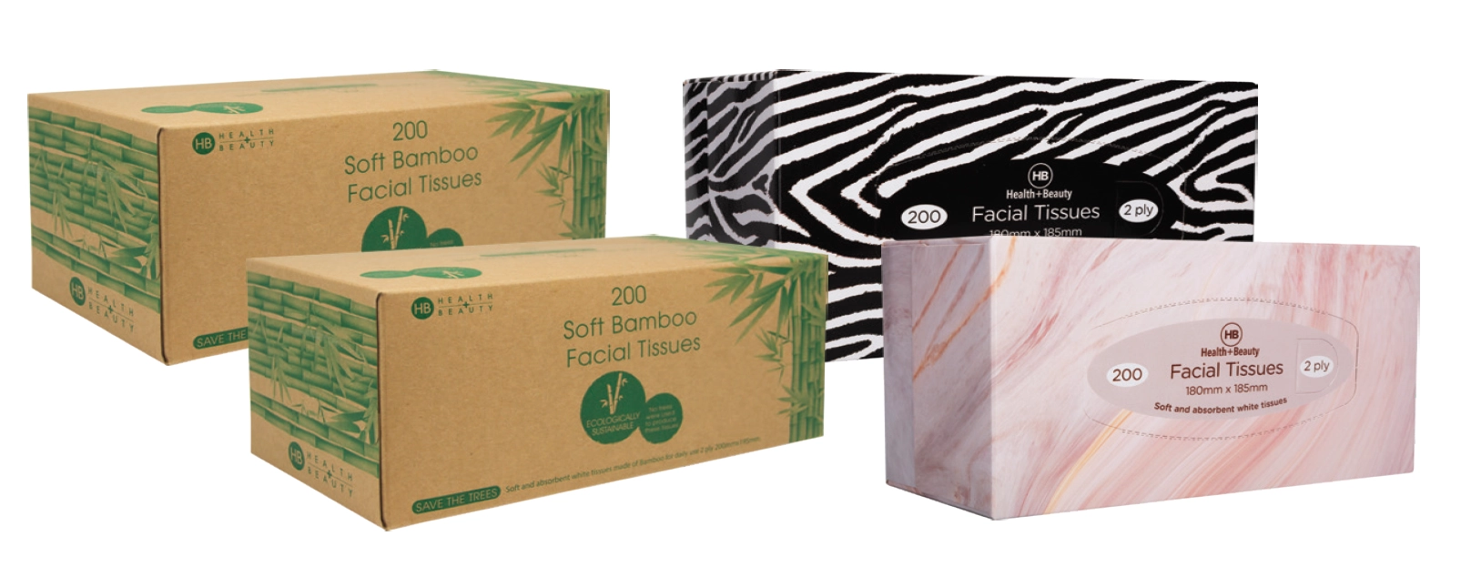 Health & Beauty Bamboo Tissues 200 Pack Assorted Variants