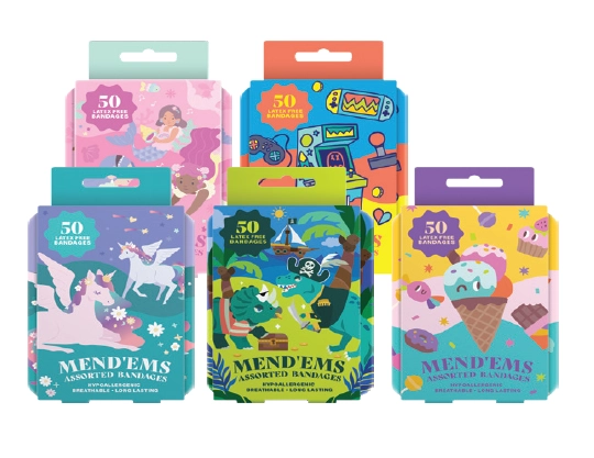 MendEms Kids Bandages Tin 50 Pack Assorted Variants