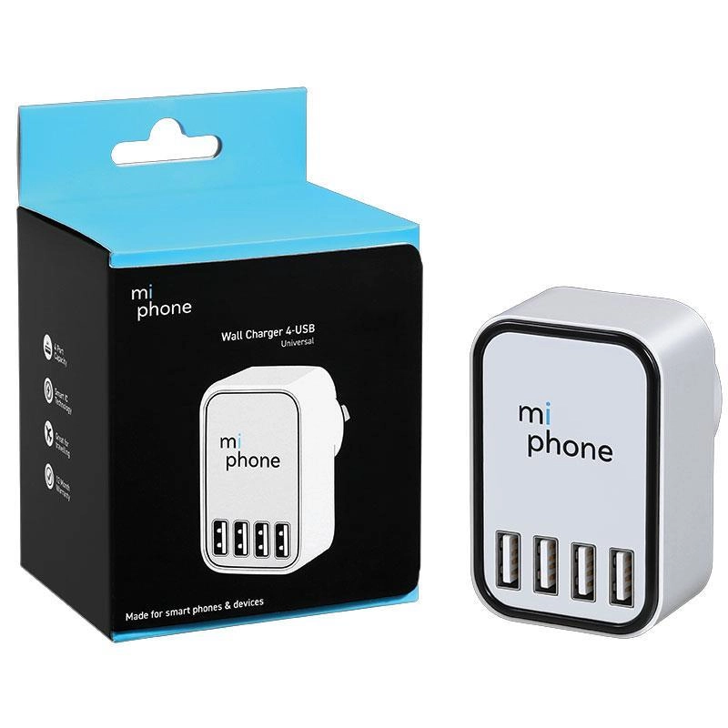 MiPhone 4 Port USB Wall Charger