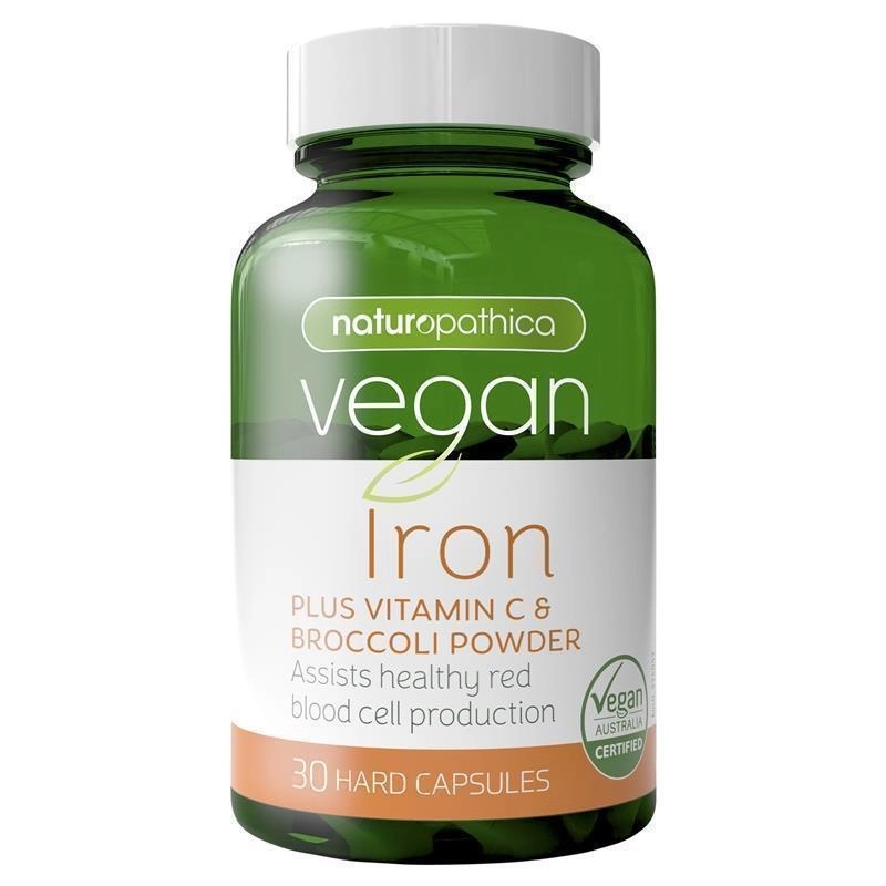 Naturopathica Vegan Iron Plus Vitamin C & Broccoli Powder 30 Capsules