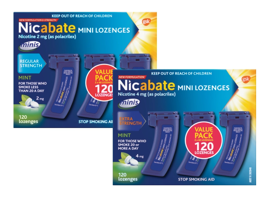 Nicabate Minis 2mg or 4mg 120 Lozenges Exclusive Size