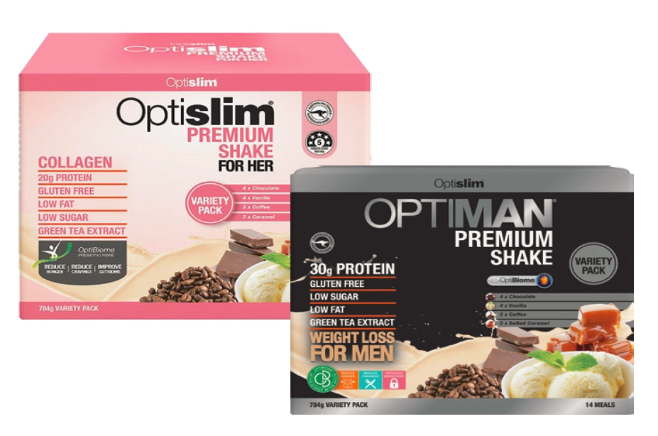 Optislim For Her or Optiman Premium Variety Pack 14 x 56g