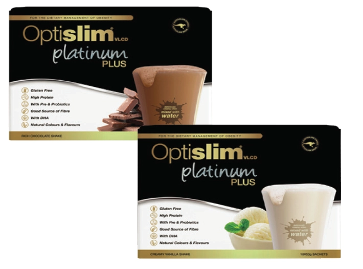 Optislim VLCD Platinum Plus Chocolate or Vanilla 18x53g