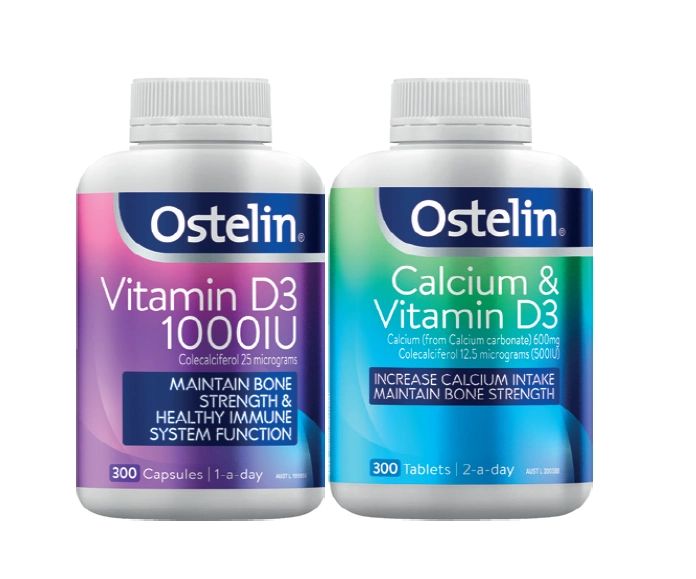 Ostelin Vitamin D3 1000IU 300 Capsules or Calcium & Vitamin D3 300 Tablets