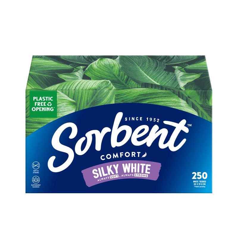 Sorbent Facial Tissues Soft White 250 Pack